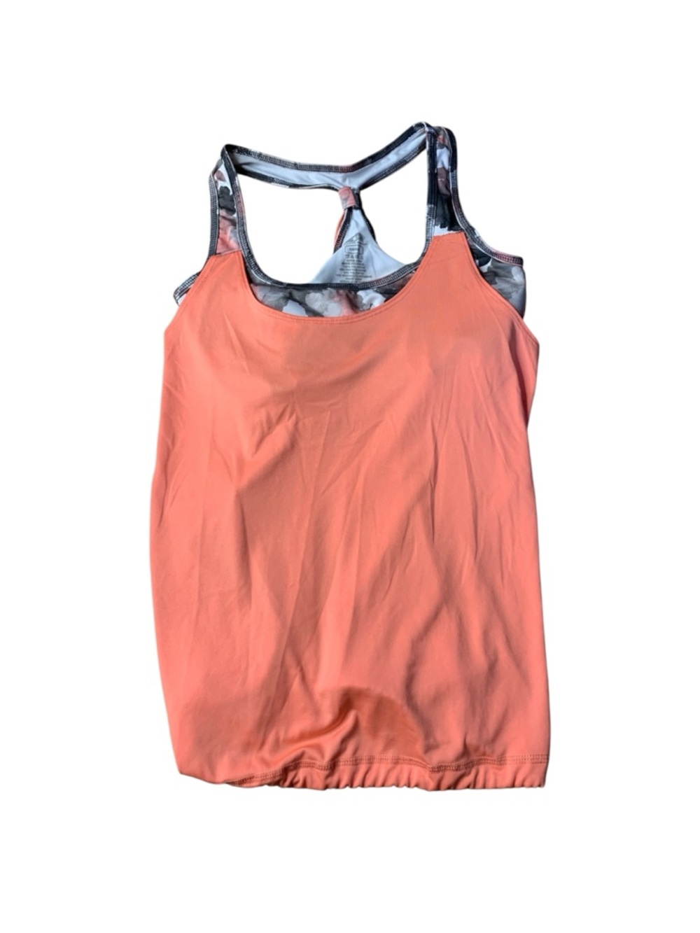 Athletic Works Coral & Camo 2-in-1 Layered Tank Top with Built-in Bra - Size M